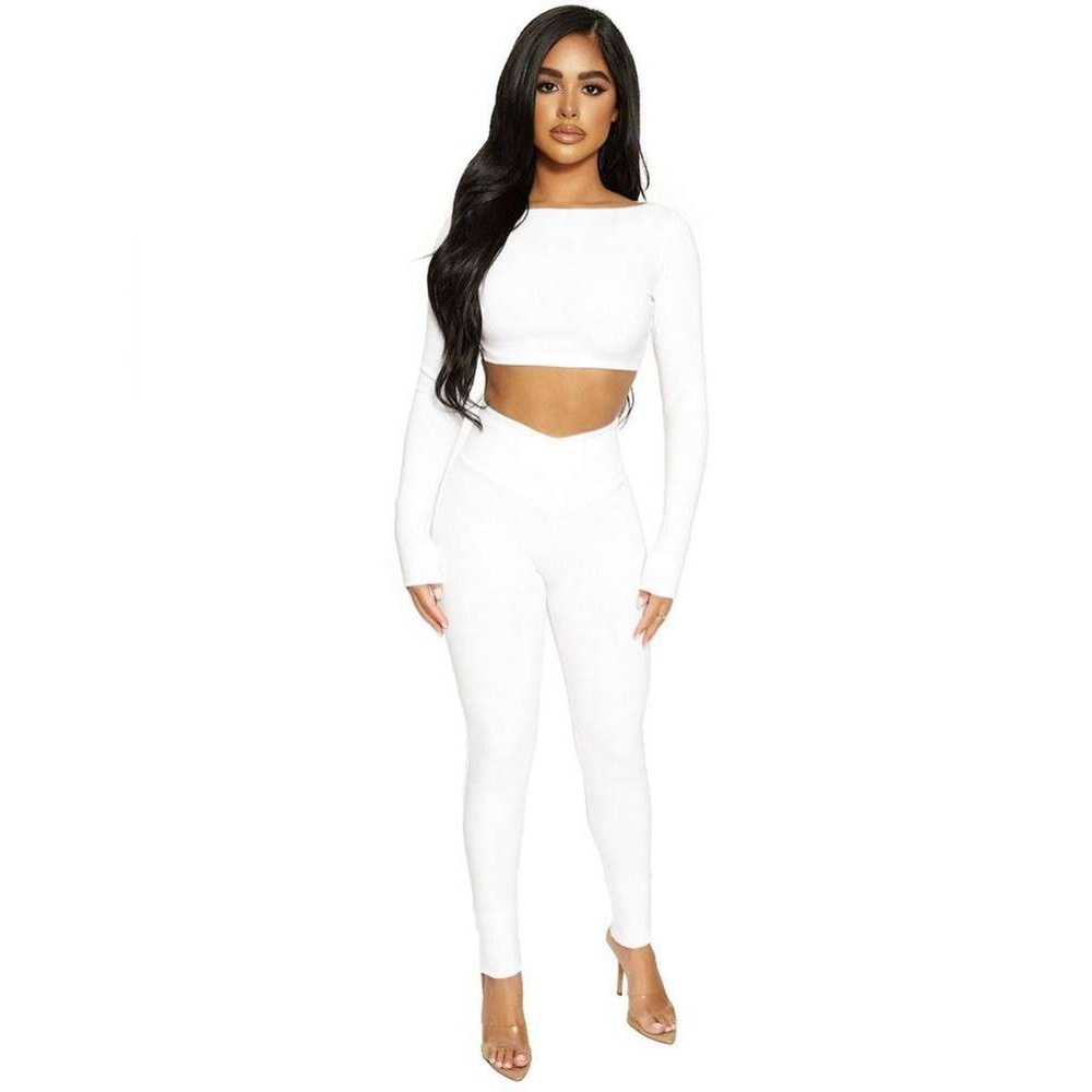 NAKED WARDROBE | White Snatched Down Leggings